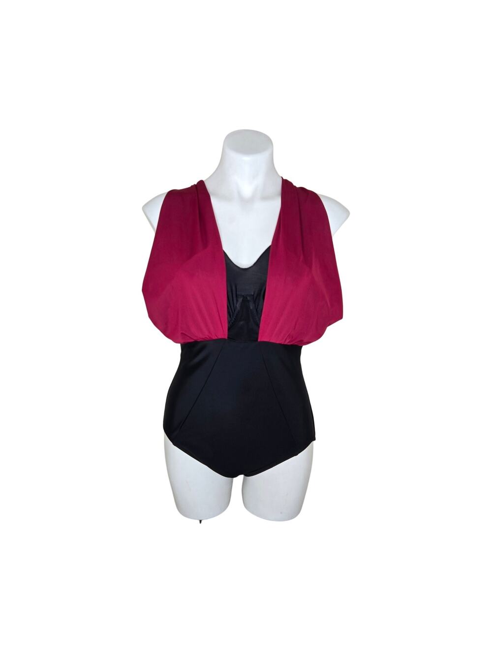 MIRACLESUIT Women's Colorblock Draped One Piece Swimsuit Size 6